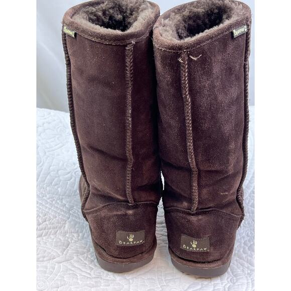 Bearpaw Womens 10 Brown Sherpa Lined Suede Upper Sheep Skin Lining Boot - Picture 6 of 10